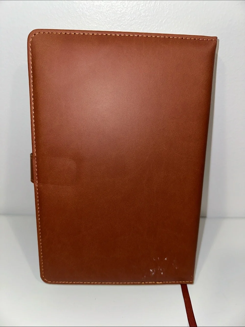 Chestnut Brown Gold Tone Bible Verse Faux Leather Bound Padded Cover Journal